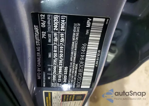 2013 Mercedes-Benz Glk 350 4Matic z USA, uszkodzony, nr VIN WDCGG8JB2DF941486